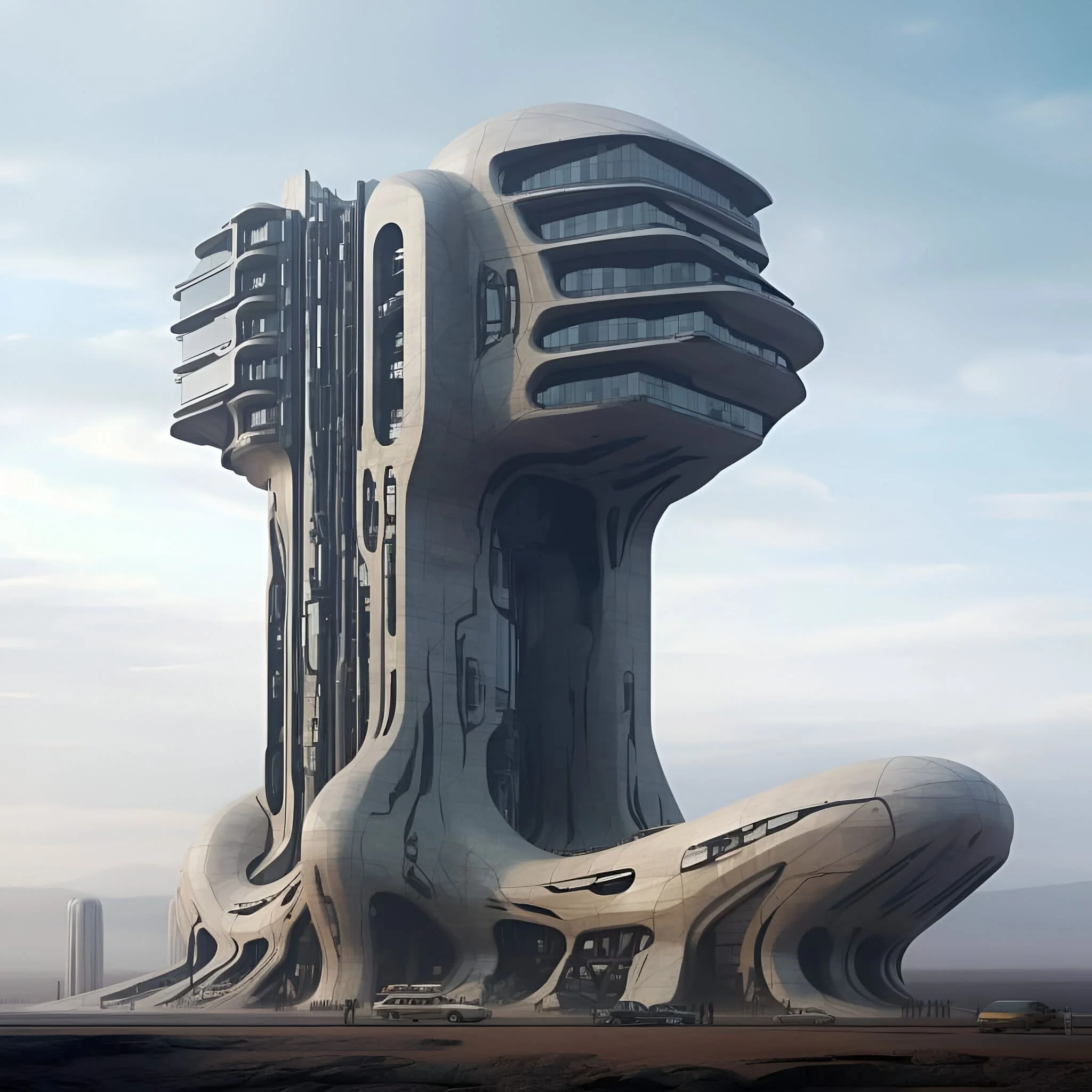 Proyecto arquitectónico contemporáneo rodeado de naturaleza